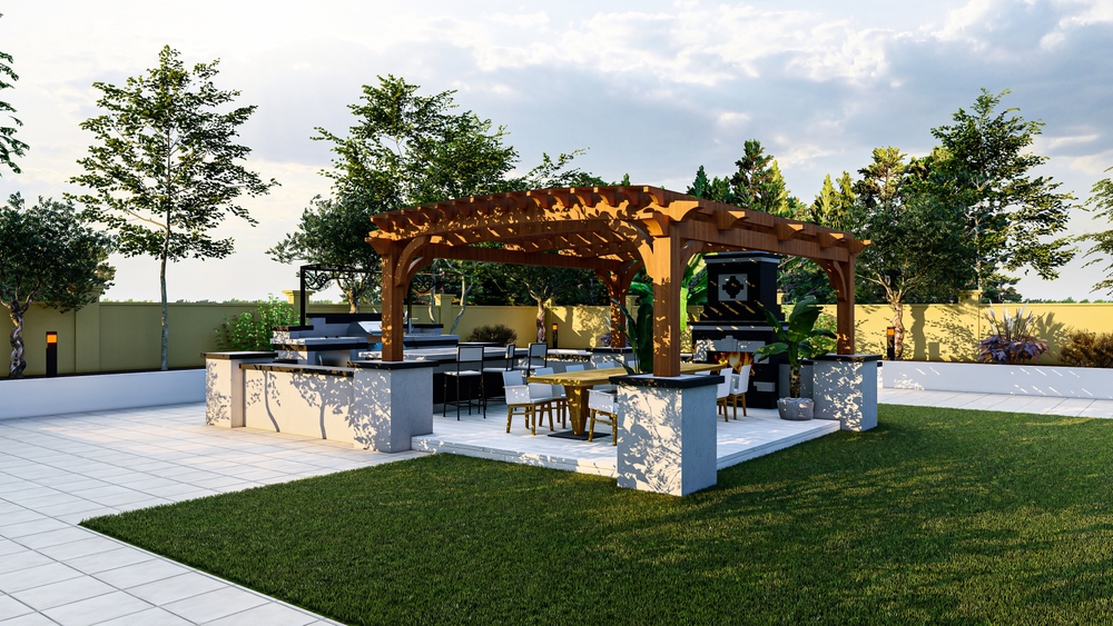 pergola auf terrassenplatten