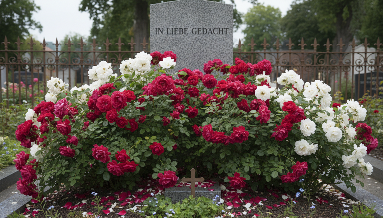 schöne rosen auf grab