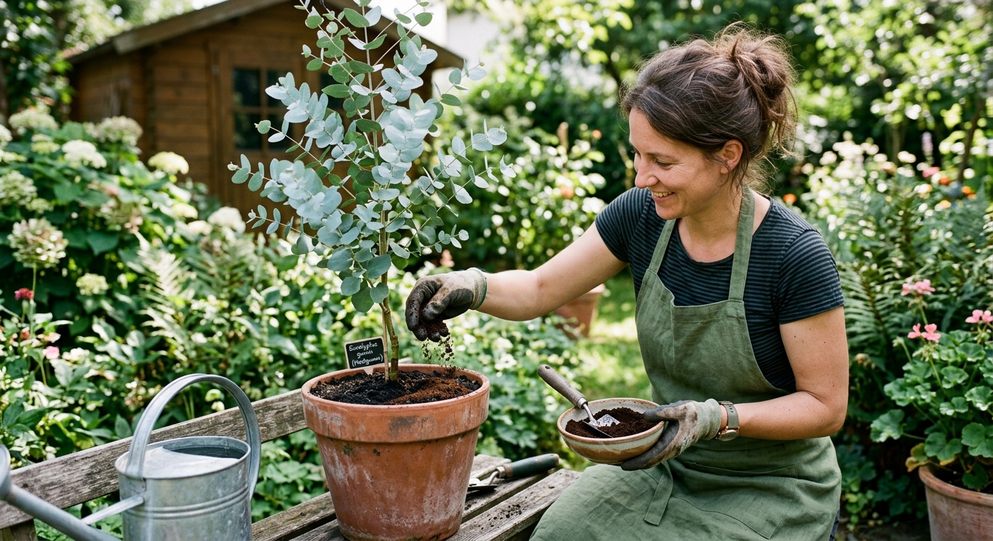 Eukalyptus düngen mit Kaffeesatz