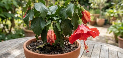 Hängende Hibiskus Blätter